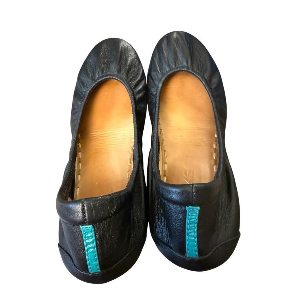 EUC TIEKS Black Leather Ballet Flats 7 $50 - Picture 7 of 8